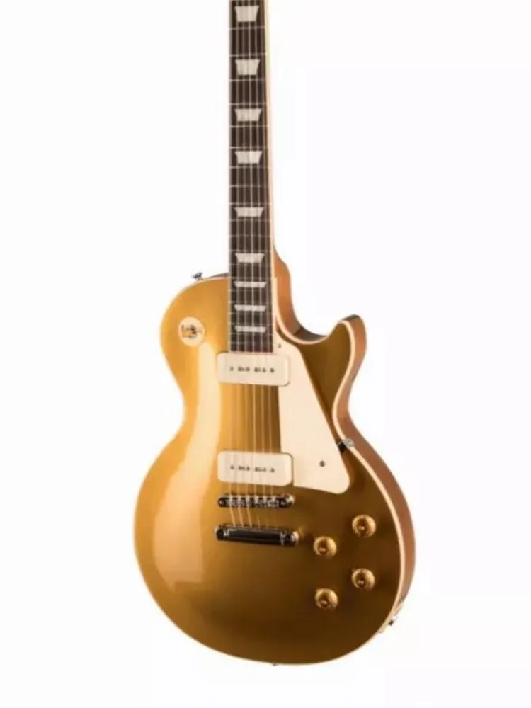 

2024 New!!! Gold Color Standard LP Electric Guitar, Solid Body With Flame Top ,Ebony Fretboard, Binding Top