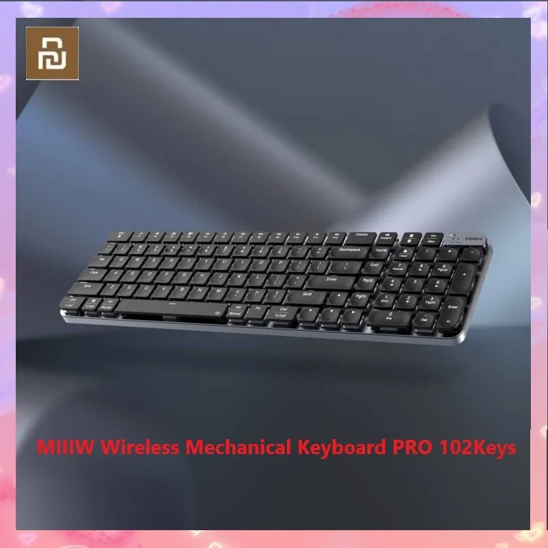 

MIIIW Wireless Mechanical Keyboard PRO 102Keys Bluetooth&USB 2.4GHz Receiver 1000mAh Chargeable Compatible with Win/Mac