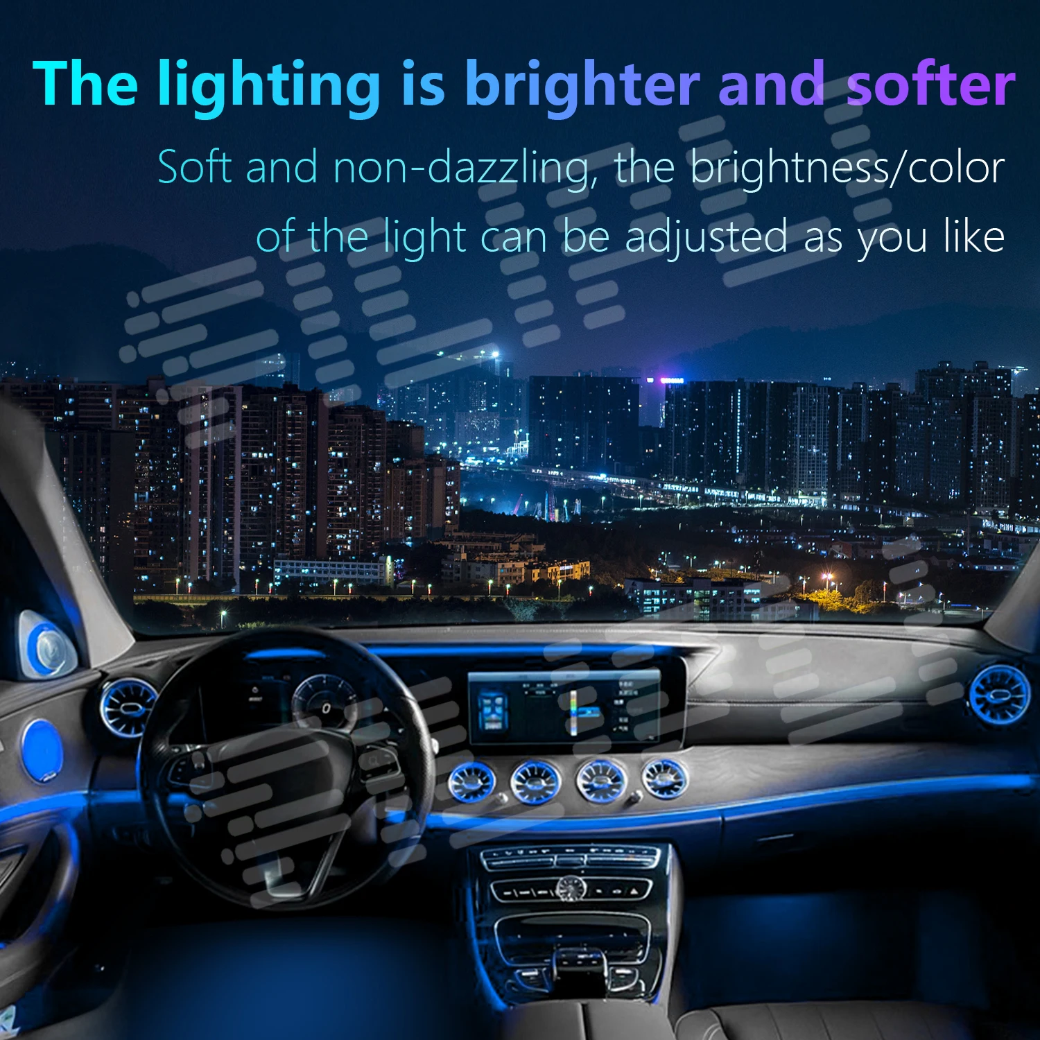 메르세데스-벤츠 E-클래스 W213 라이트 터빈 콘센트 E300Ll 인테리어 분위기 조명 E260L 장식 개조에 적합