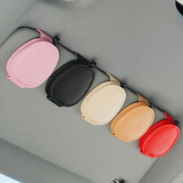 1 Pieza Portagafas Para Visera De Coche, Clip De Gancho Para Gafas De Cuero  Para El Portagafas Del Coche Y Clip De Porta Tarjetas Para La Visera Del  Coche