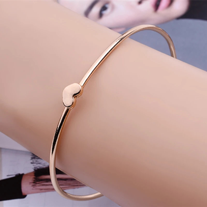 Matte Double Ring Bangle Bracelet Female Metal Jewelry bangle bracelet