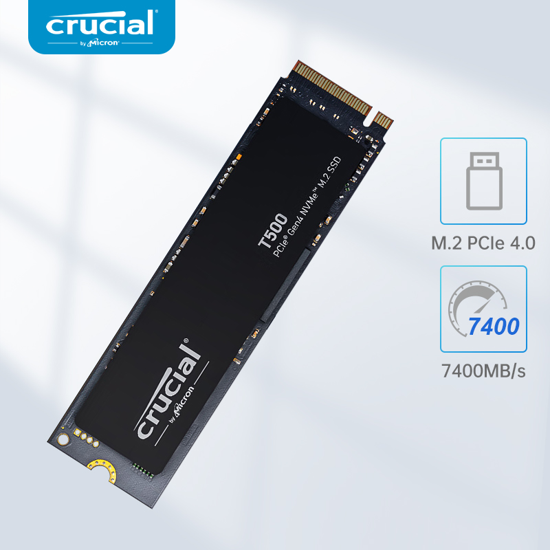 Crucial 7400MB/s SSD NVMe M.2 2280 500GB 2TB 1TB Internal Solid State Hard Disk M2 PCIe 4.0x4 2280 SSD Drive for PS5 Laptop PC