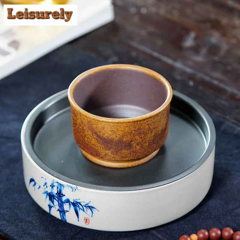 150ml Zisha Fish Play Lotus Leaf Wood-fired Porcelain Teacup Ancient Tea Bowl Jug Tea-tasting Fragrance Cup Jianzhan Master Cup