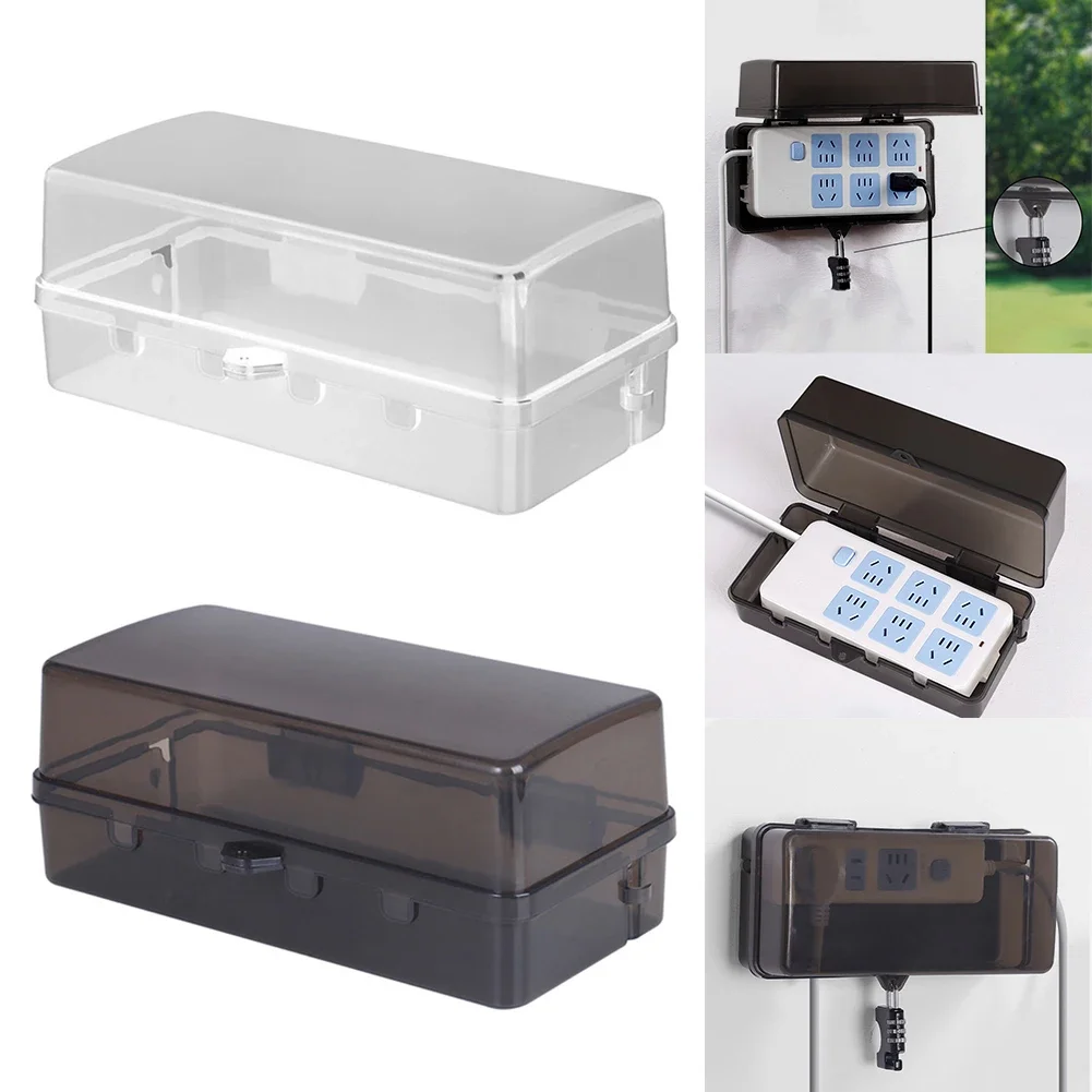 Waterproof Large Outdoor Electrical Box Lockable Weatherproof Outdoor Extension Cord Cover Protect Outlet Plug Socket socket protective cover external mounting box