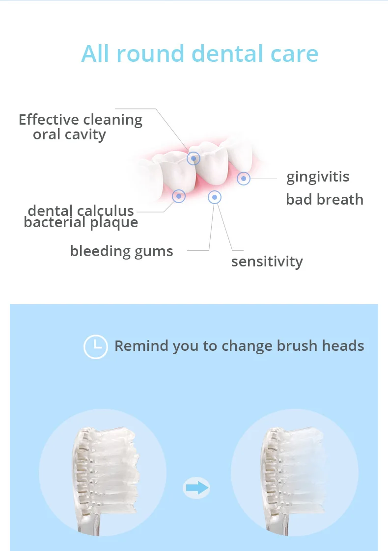 8Pcs Seago Replacement Toothbrush Heads SG-831/832 Soft Bristle Gum Care for Seago Child Electric Toothbrush SG977/EK6/EK7/SG513