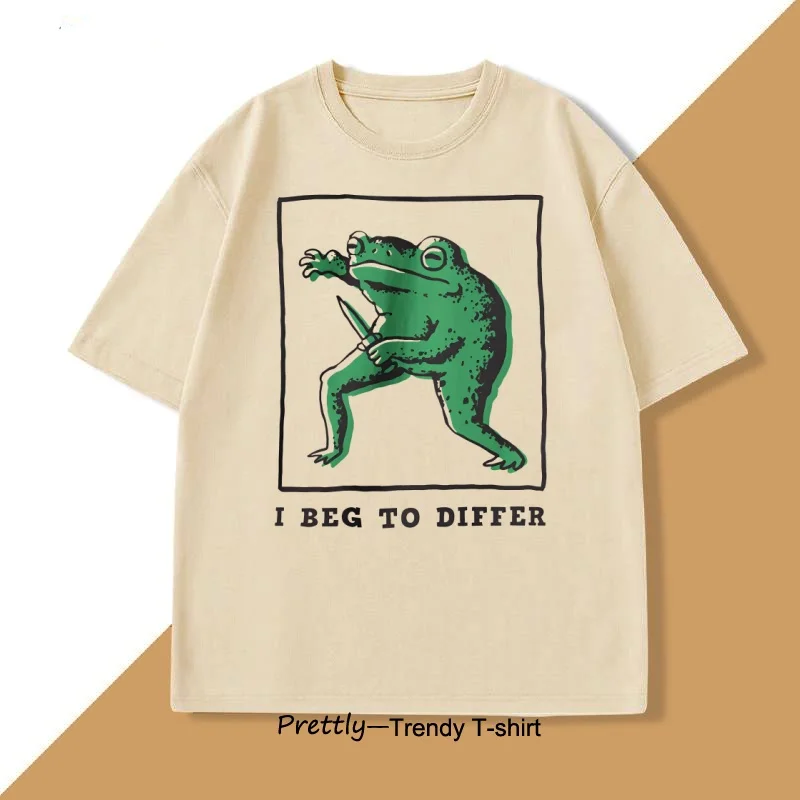 ICH Beg To Differ T Hemd Männer Frauen Lose Frosch Gedruckt T-shirt Casual Baumwolle Kurzarm Harajuku T-shirt Unisex Übergroße Kleidung