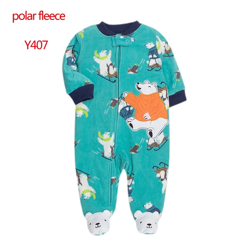 Newborn Baby Girls Boys Romper Spring Autumn Polar Fleece Long Sleeve Jumpsuit Infant Baby One Piece Pajamas Children's Overalls