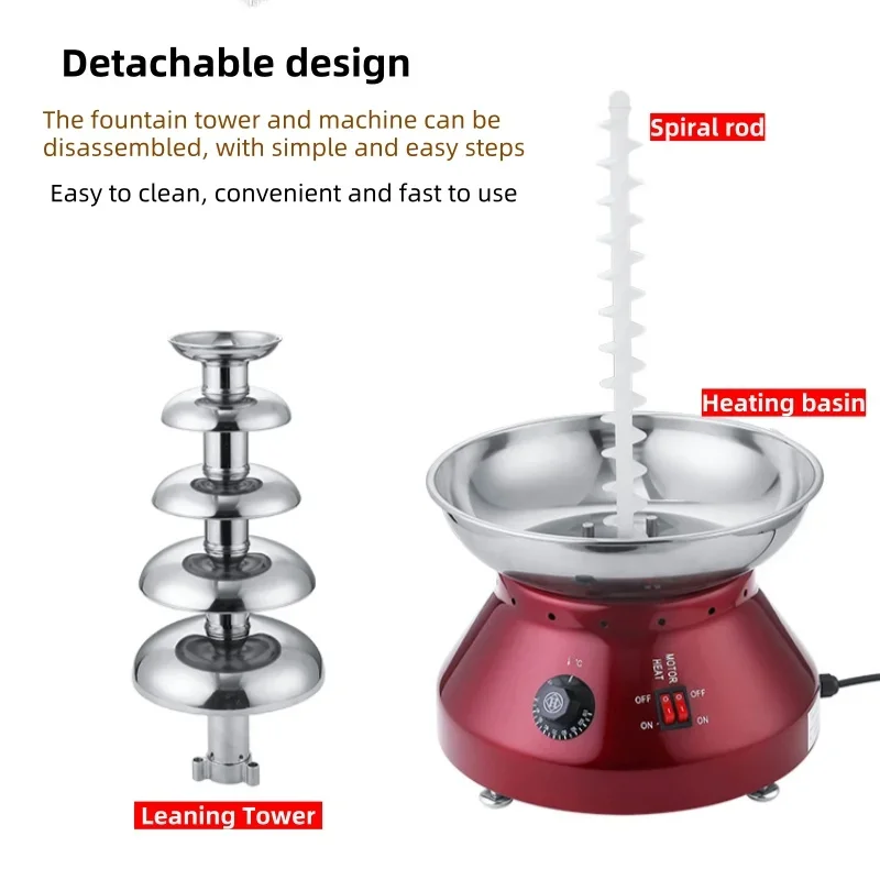 220V 5-Layer Chocolate Fountain, Fully Automatic Commercial and Household Party Chocolate Waterfall Machine, Great for Banquets