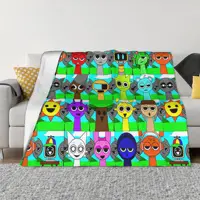 Sprunki Incredibox Wenda Oren Funbot Blankets Beats Game Flannel Throw Blankets Bedroom Sofa Decoration Soft Warm Bedspread 1
