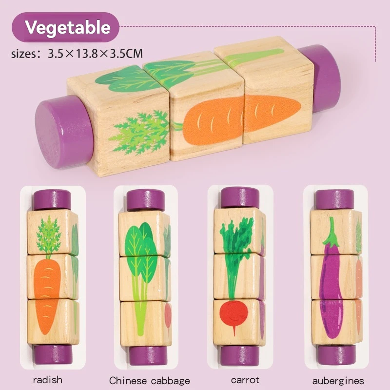 Wooden Rotating Educational Puzzle Toy for Toddlers' Early Development