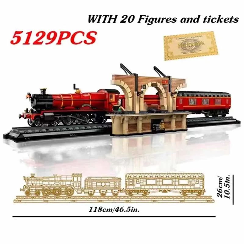 

Fast Shipping Express Train Collector's Edition 76405 118CM Building Blocks Bricks Toys Movie Magic World 5129PCS For Kids Gifts