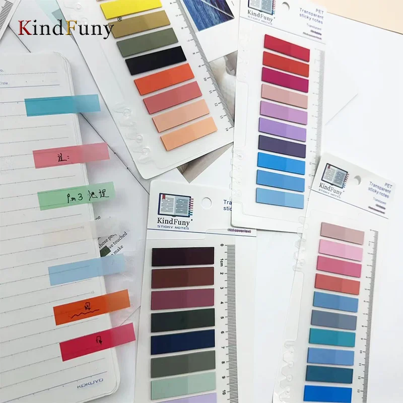 KindFuny 1200Pcs Stickers Transparent Bookmarkers Tabs Flags Stationery Posted It Tabs Memo Pad School Office Supplies 4