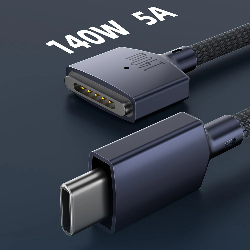 Magsafe용 Byscoon 140W PD 케이블 3 Macbook Pro Air용 자성 케이블 13 14 16 M1 M2 LED 표시등 급속 충전기 케이블 어댑터