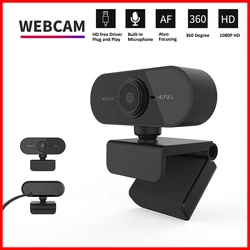 HD Mini Webcam with Microphone - USB Interface for Live Video and Conferences (Black)