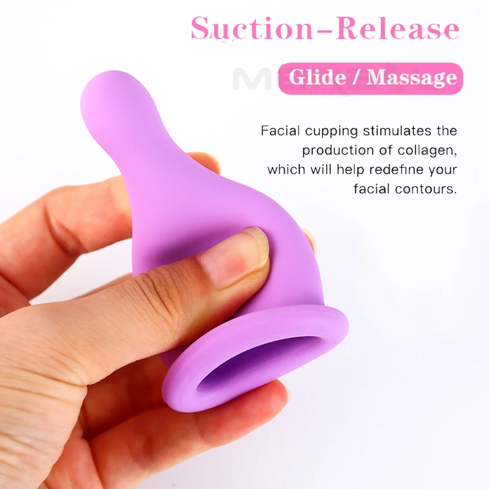 Silicone Vacuum Cupping Massage Jars Anti Cellulite Massage Facial Suction Cups Face Neck Lift Skin Scraping Guasha Anti Wrinkle 3
