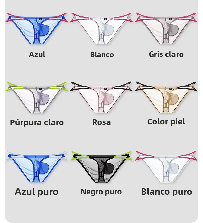 Calzoncillos de Hombre de Cintura Baja, de Seda Helada, Ultrinos, Transparentes, con Cobertura Cleta, Estilo Japonés Sen...