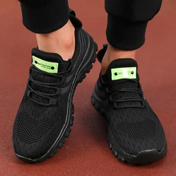 أحذية رجالية شبكية خفيفة الوزن صيفية بنمط جديد قابلة للتنفس ومريحة وغير قابلة للانزلاق أحذية مسطحة للسفر في الهواء الطلق أحذية تدريب رياضية 5