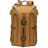 Vintage Leather Man16 inch Laptop Backpack Waxed Canvas Shoulder Rucksack Carry-On Travel Backpack for Men Women 1