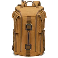 Vintage Leather Man16 inch Laptop Backpack Waxed Canvas Shoulder Rucksack Carry-On Travel Backpack for Men Women 1