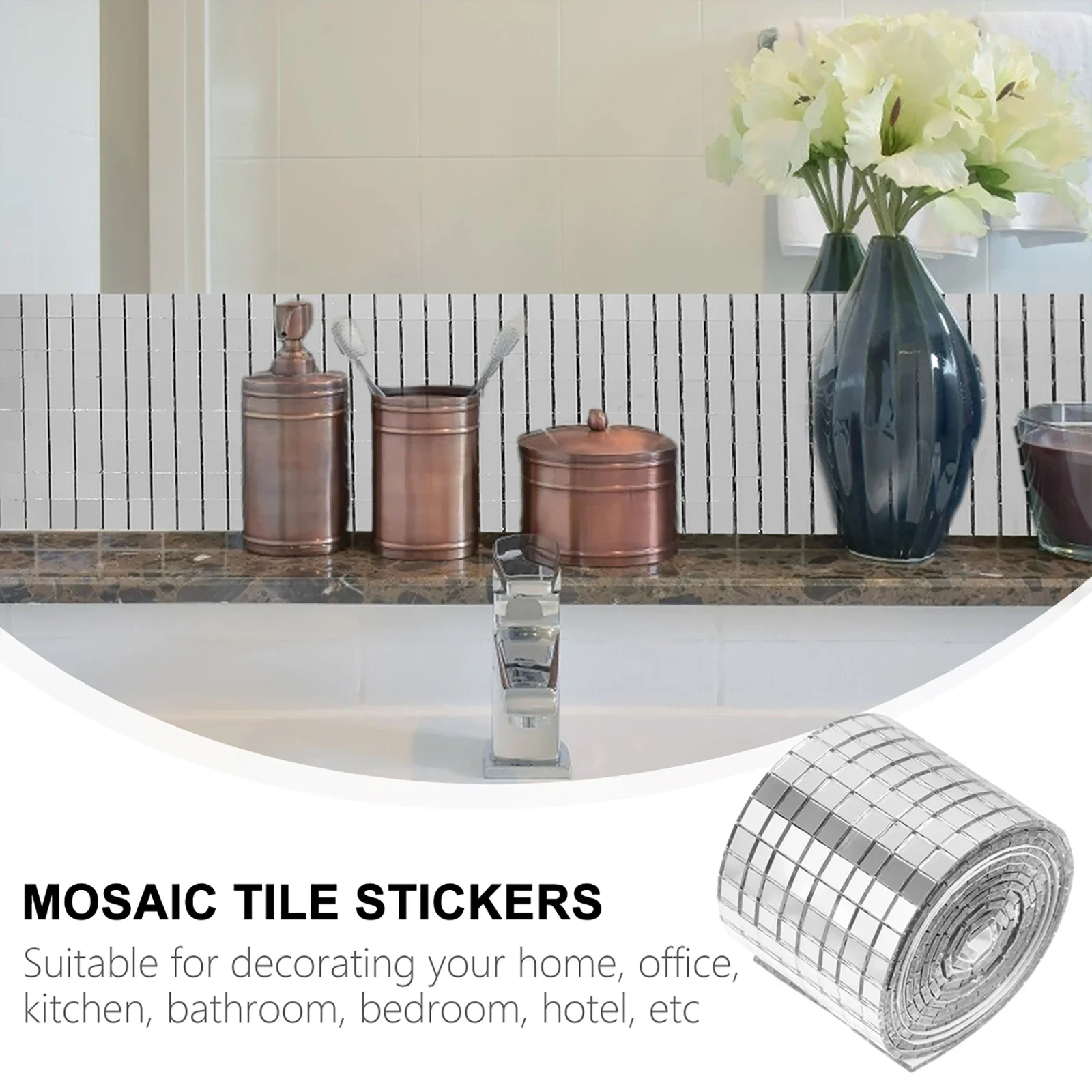 4x100cm Self-Adhesive Real Glass Craft Stickers Reflective Glass Tape Mirror Mosaic Tiles For Making DIY Hand Crafts Home Decor wall sticker mirror wall sticker mirror mosaic tiles