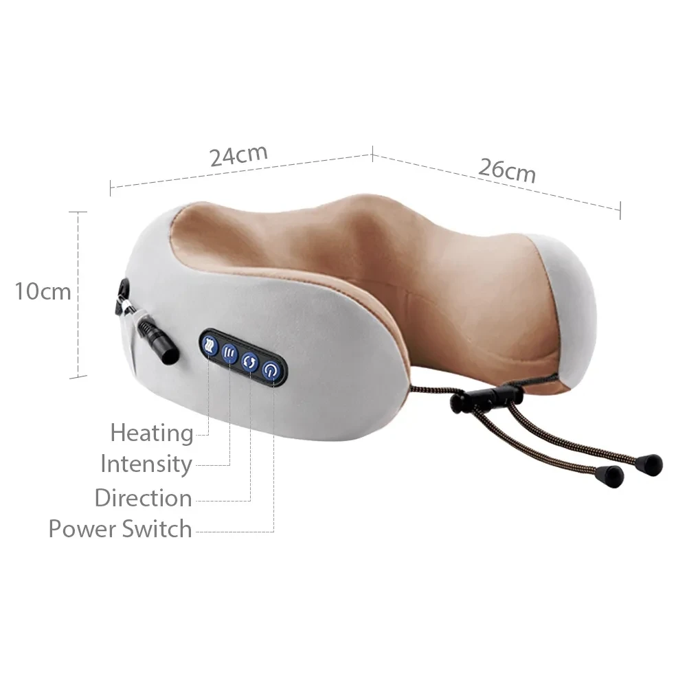 Electric U Shaped Pillow Neck Massager USB Charging Portable Neck Shoulder Cervical Relaxing Masajead Protector Outdoor Home Car images - 6