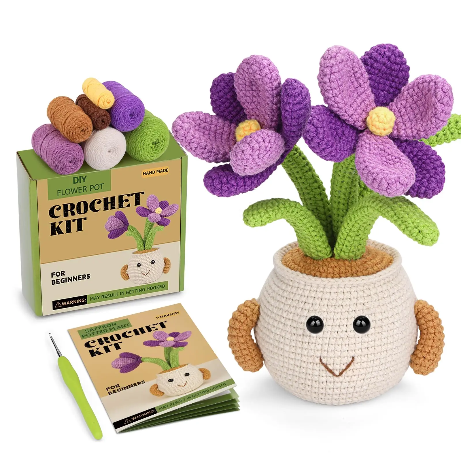 Crochet Kit Knitting Kit Fenrry Step-by-Step Video Tutorials Easy Crochet Beginner Adults Decoration DIY Craft crochet kit,knitting supplies,knitting craft supplies