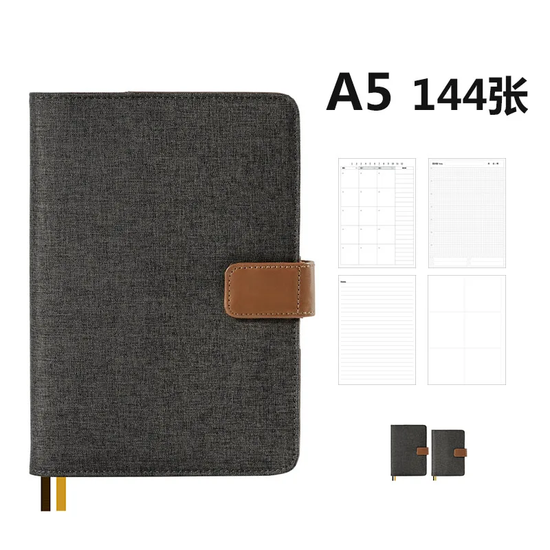 Kinbor a5 Caderno Pano Linho Manual Caixa de Verificação Página Interna Registro Livro Criativo Tendência a6 Bloco de Notas Plano Agenda Livro - Imagem 2