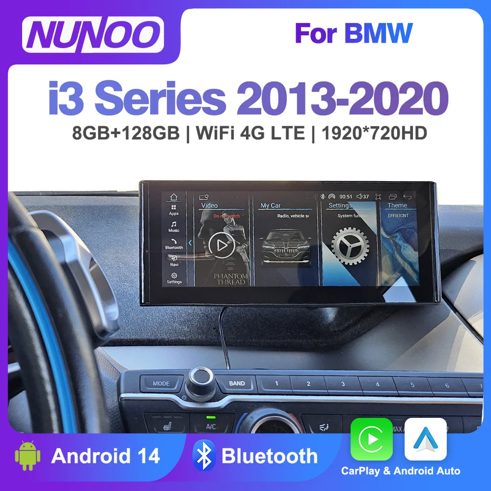 Android 14 Wireless Carplay Touch Screen For BMW i3 I01 NBT