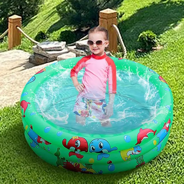 Circular Swimming Pool Kiddie Swimming Pool Three-Layer Kiddie Toddler Outdoor Pool Design Quick Drainage For Girl/Boy Outdoor 5