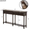 Wood Console Table Sofa Table with Two Storage Drawers and Bottom Shelf for Living Room, Entryway, Easy Assembly 2