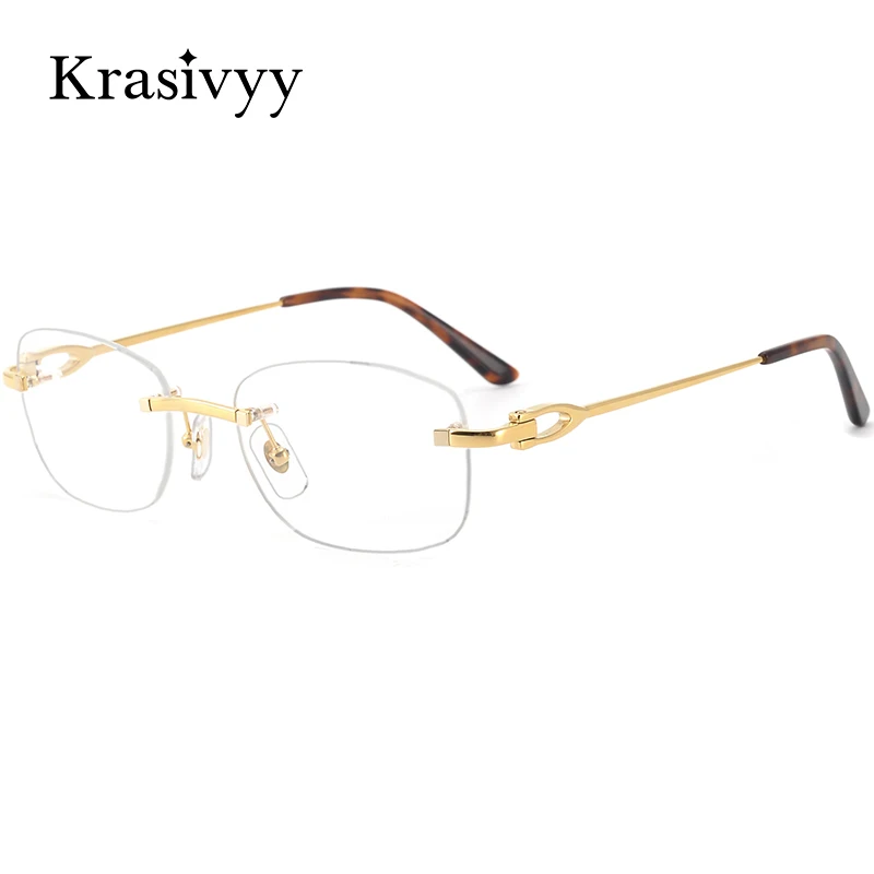 Krasivyy Reinem Titan Randlose Brille Männer Luxus Marke Designer Brillen Rahmen Frauen Ultraleicht Optische Brillen