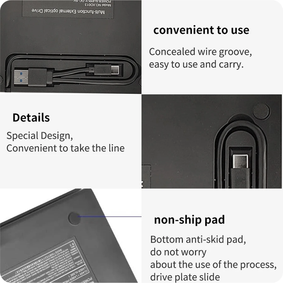 DVD Drive DVD Writer External Optical Drive AMMTOO External CD DVD Drive For Laptop USB 3.0 Ultra-Slim Portable Burner Writer Compatible With Desktop Windows 7/8/10