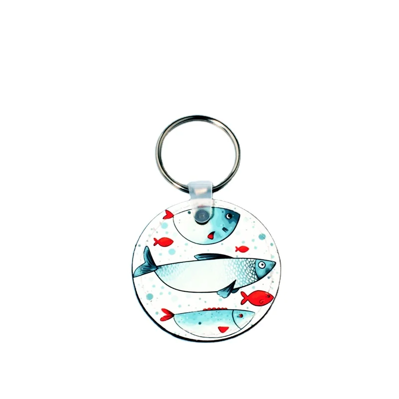 

Free shipping 30pcs Personalized sublimation PU leather keychain blanks Double sides printable