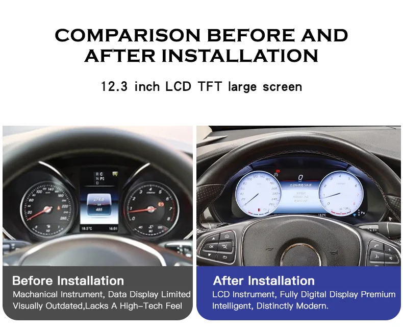 Panel de Instrumentos Digital LCD de 12.3'' con Carplay y Android Auto para Mercedes-Benz Clase V W447 2016-2023 5