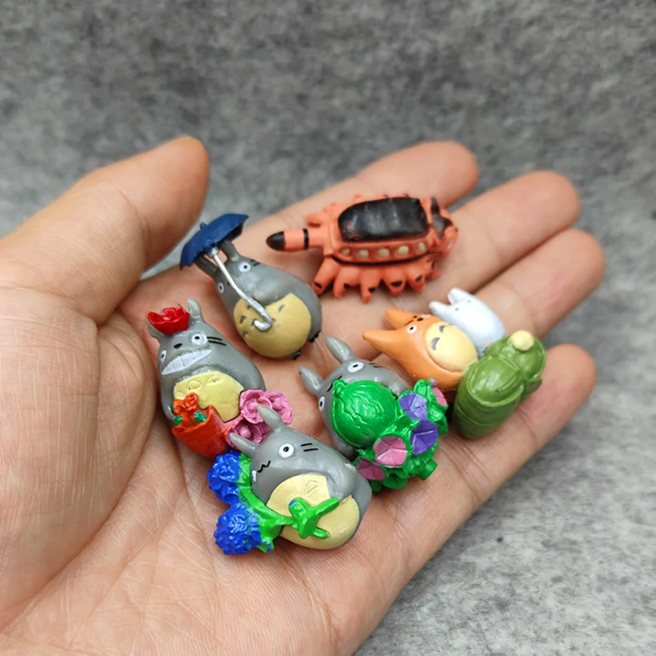 Anime Totoro Mini Statue Figures - Cute Room Ornaments and Collectibles (1-12pcs Set)