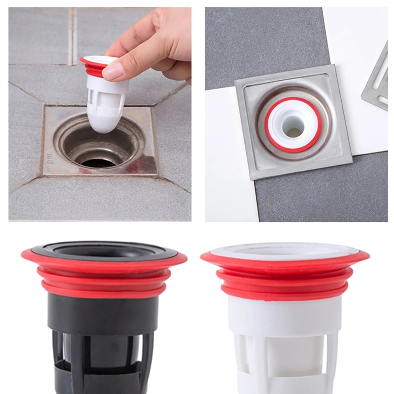 

Bath Shower Floor Strainer Cover Plug Trap Siphon Sink Kitchen Bathroom Water Drain Filter Insect Prevention Deodorant 2pcs