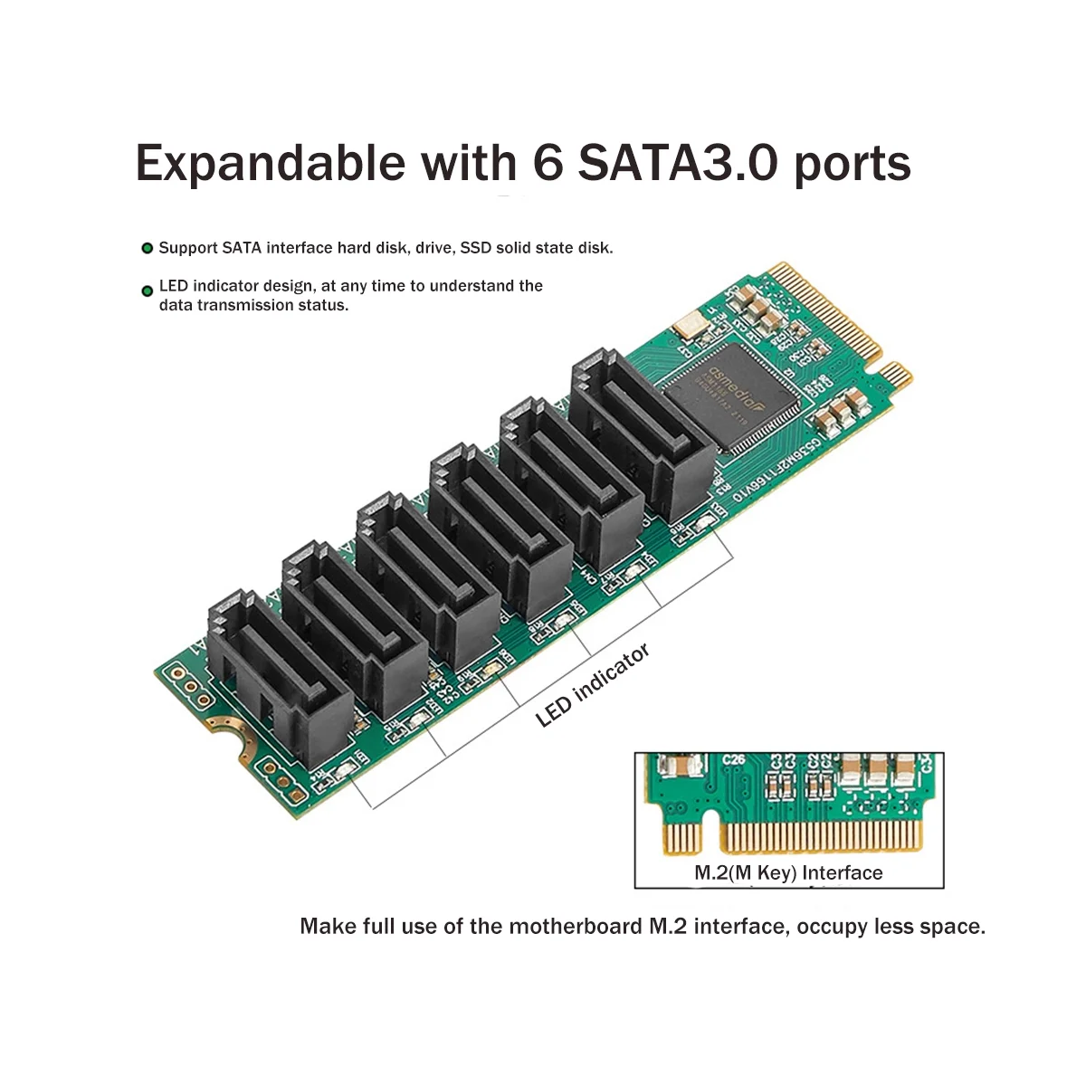 M Ű NVME Ȯ ī, NAS ϵ ̺ Ȯ  ī, M.2-6 Ʈ, SATA 3.0, 6G