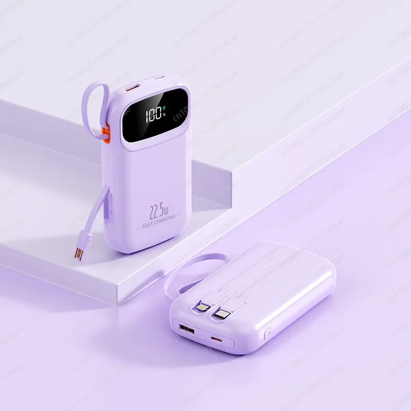 Business PD digital display fast charging mobile phone with its own cable, power bank 20000mAh mobile power supply