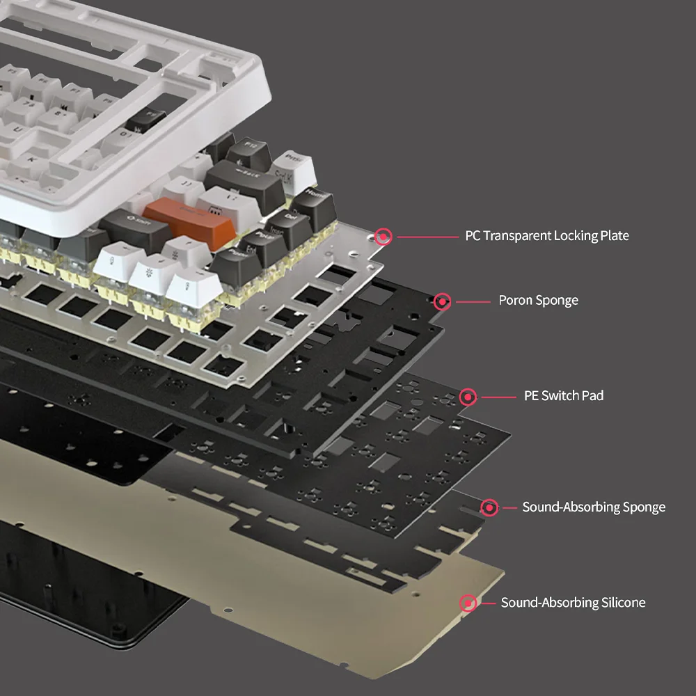 KZZI K75 PRO RGB 75% Wireless Gasket Mechanical Keyboard Triple
