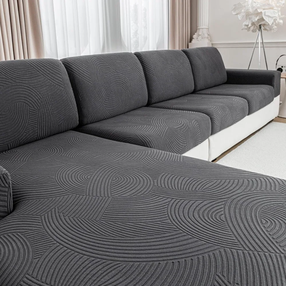 Couch Cushion Covers for Sectional and L Shaped Sofa, Stretch Soft Sofa Covers Washable Wear Resistant Slipcovers Furniture Prot