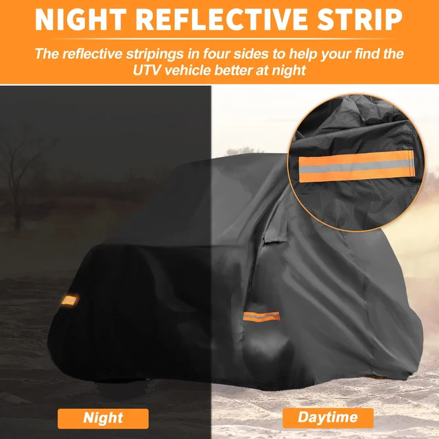 UTV Cover for Polaris RZR Turbo R Waterproof Side by Side Cover Outdoor Storage Protection 210D-PU 183*137*117cm 4