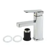 Sitting And Standing Mono Basin Tap Faucet Bathroom Bath Copper With Chrome Plating Electroplating Mixer Square 4