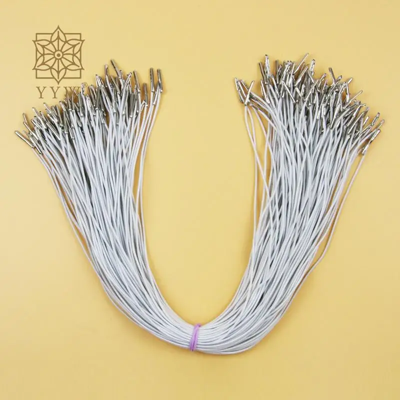 100pcs/Lot 1.20mm Iron White Cord Elastic Thread Length Approx 36 Cm For Strap String Cordon Shoelace Sewing Jewelry Accessories