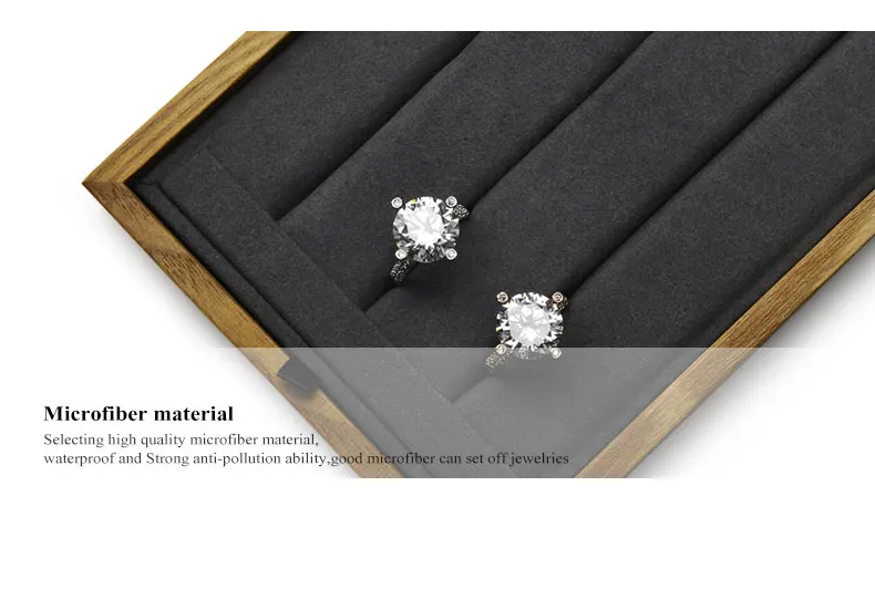 Oirlv Schmuckständer aus Holz, Juwelier-Aufbewahrungsbox mit Mikrofasereinsatz, Anhänger, Kette, Präsentationsständer, Halter, Ring-Organizer – Detail 7