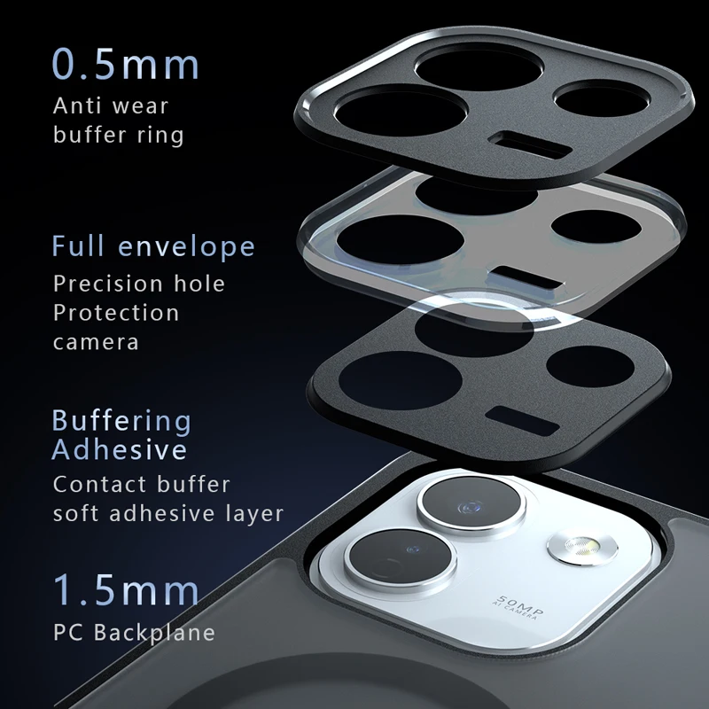 Shockproof Magnetic Matte Anti-Fingerprint Translucent Phone Case