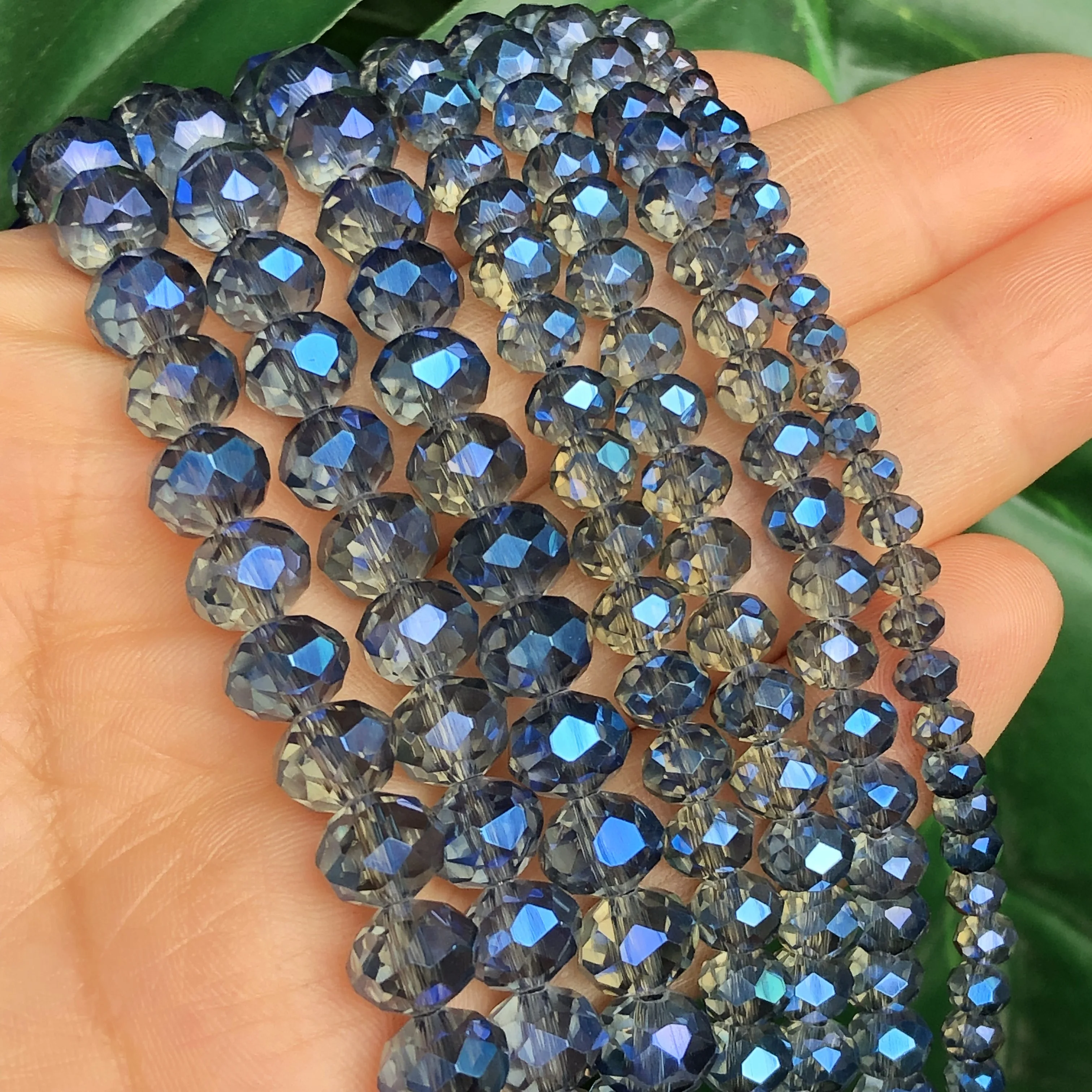 AAA quality Ink Blue Rondelle Austria Faceted Crystal Glass Beads Loose Spacer Round Beads for Jewelry Making Finding 15