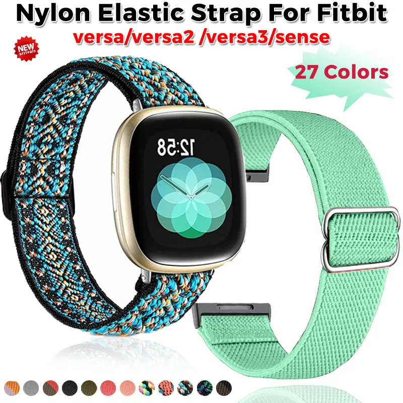 

Elastic Woven Loop Strap for Fitbit versa 4 Adjustable Breathable Watchband Sport Bracelet Band For Fitbit Versa 3 Sense 2 Strap