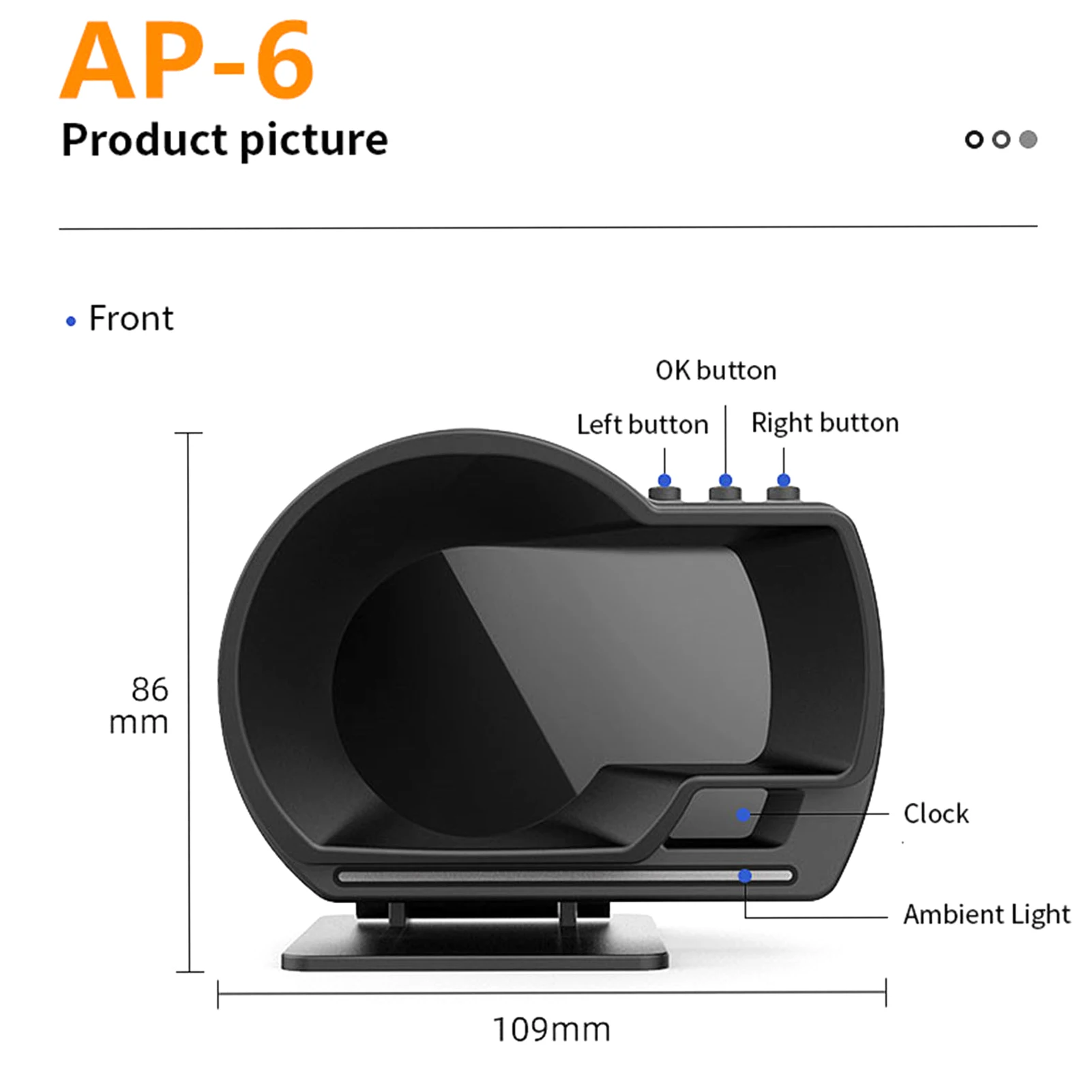 Display Head up per auto, misuratore intelligente OBDII + GPS Tachimetro ad alta definizione Strumento diagnostico per auto Eliminazione del codice di guasto OBD - Image 4