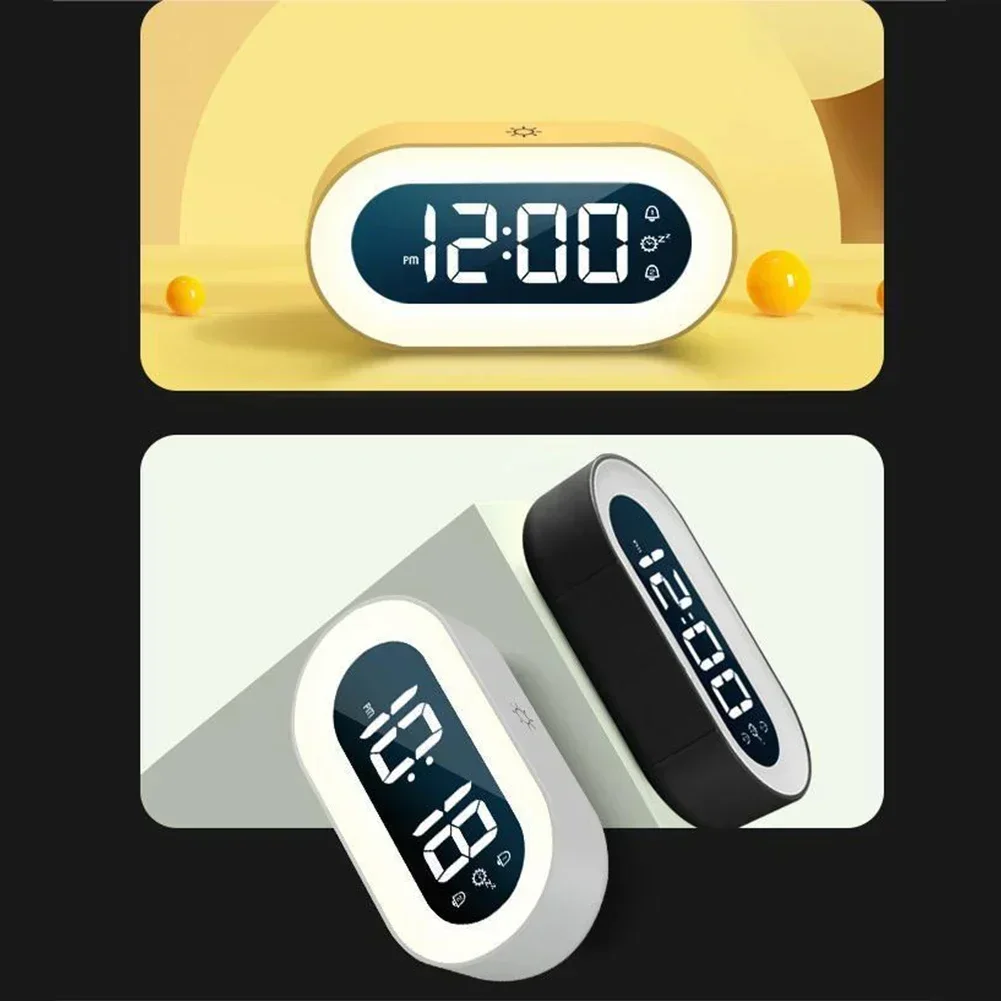 홈 인테리어 알람 시계 온도 조절기 ABS 블랙 디자인 데스크탑 시계 그린 뮤직 디지털 화이트 옐로우