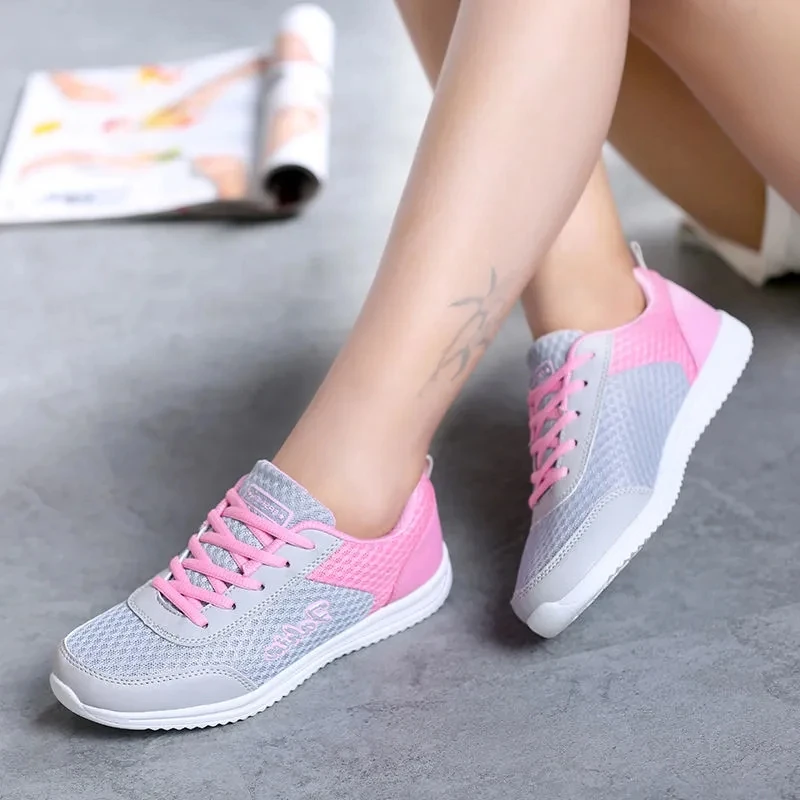 

Flat Sneakers Shoes 2023 New Arrival Breathable Mesh Sneaker Woman Outdoor Zapatillas Mujer Female Footwear